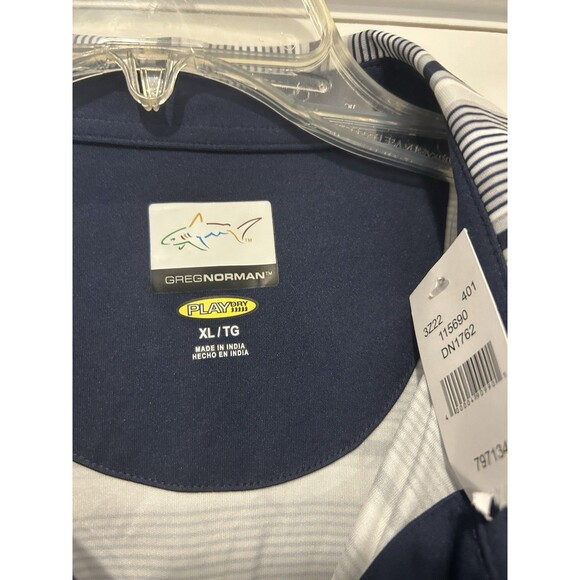 NEW Greg Norman Men's Moisture Wicking Performance Golf Polo Shirt Striped XL - Picture 3 of 4